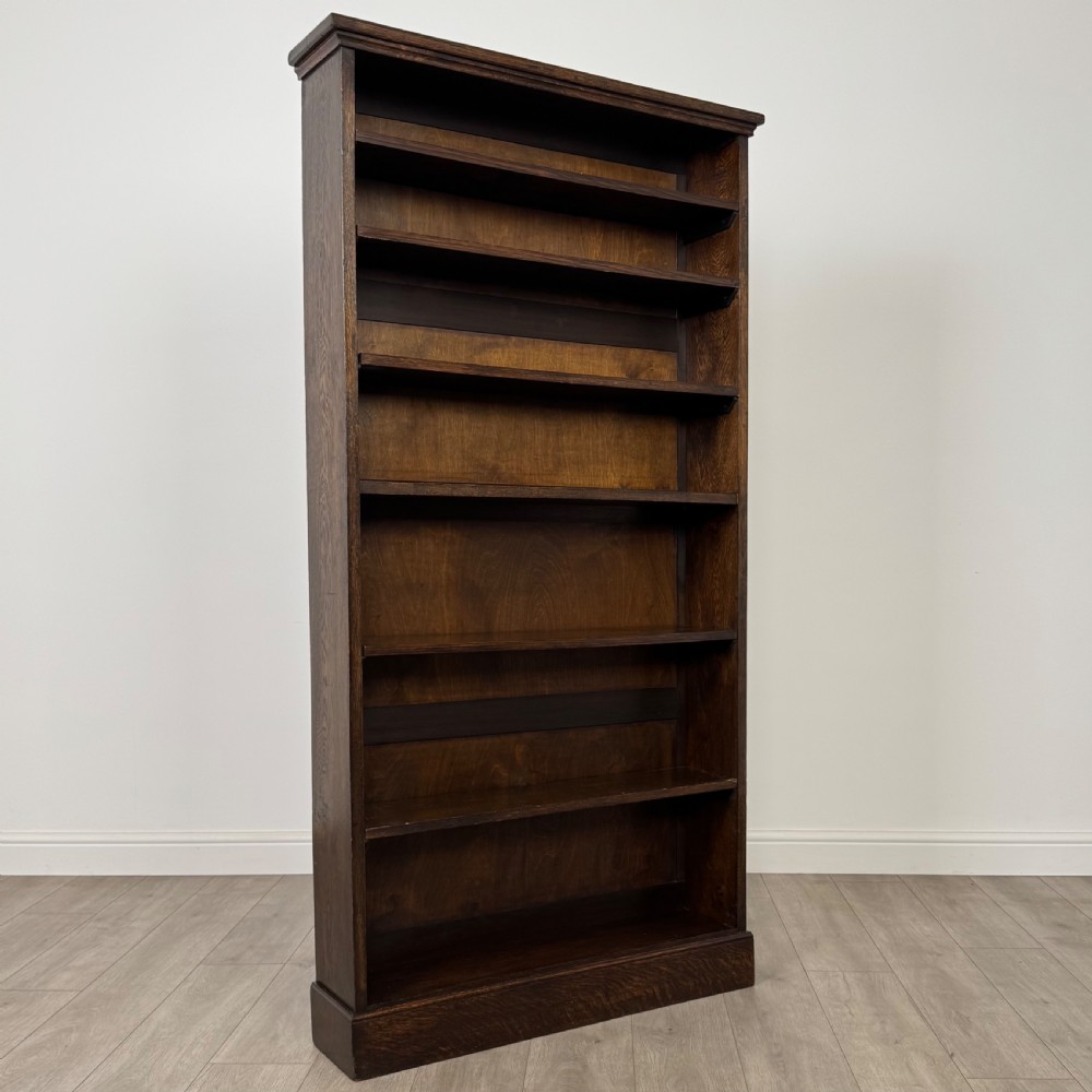 Antique 20th Century Pair Of Tall Bookcases In Oak  View IX