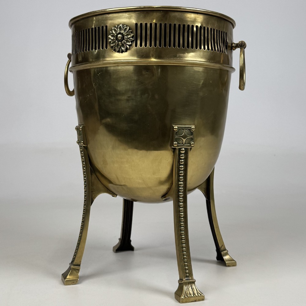  Antique 19th Century Decorative Brass Jardiniere / Planter