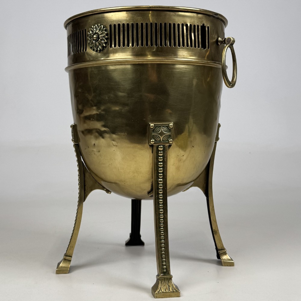  Antique 19th Century Decorative Brass Jardiniere / Planter View V