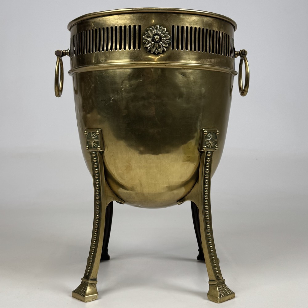 Antique 19th Century Decorative Brass Jardiniere / Planter View VIII