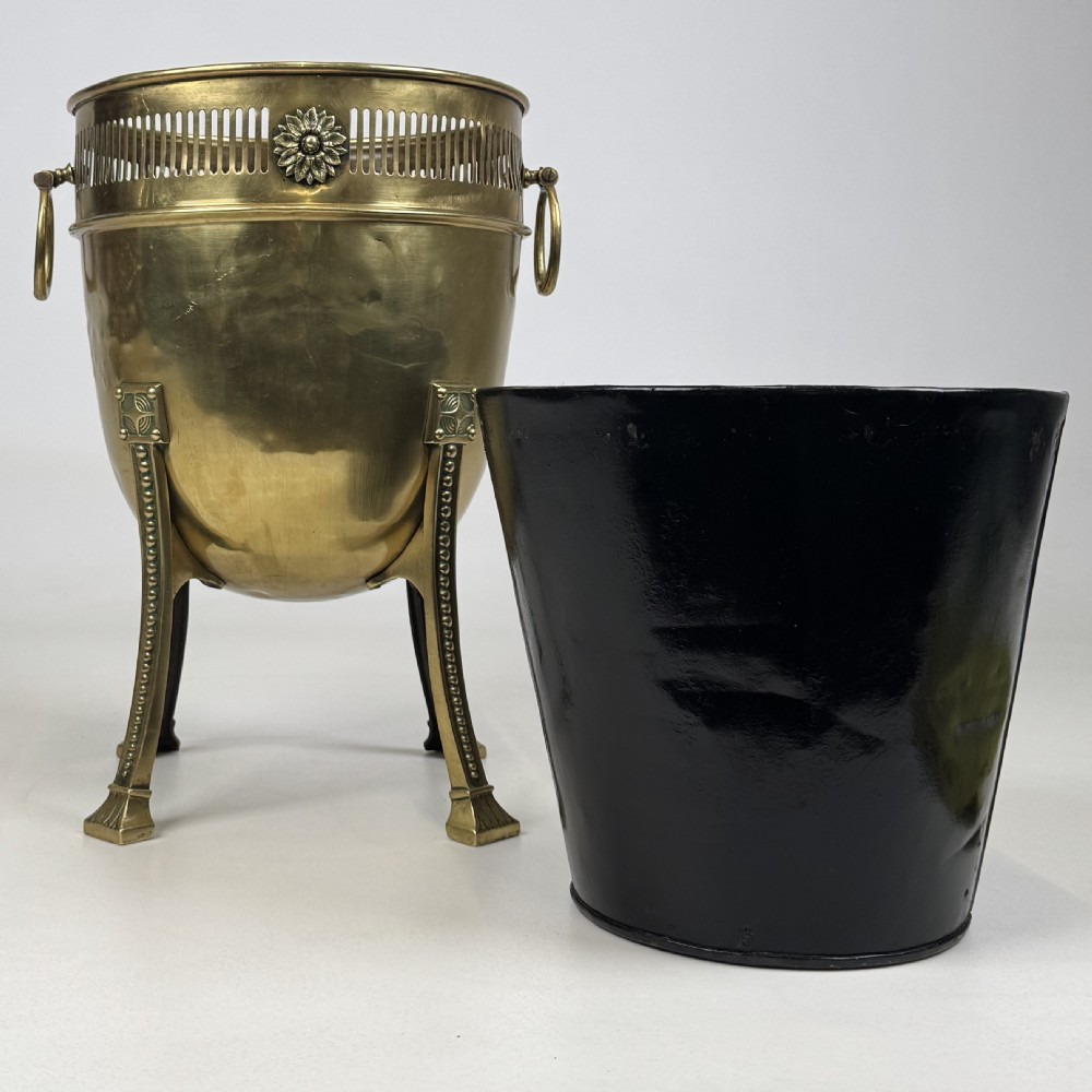  Antique 19th Century Decorative Brass Jardiniere / Planter View IX