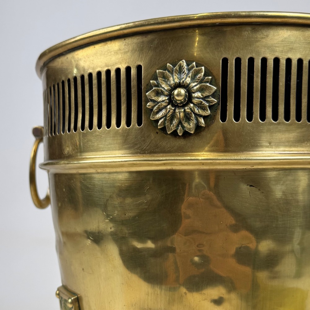  Antique 19th Century Decorative Brass Jardiniere / Planter View XI