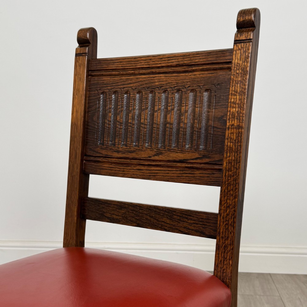 Antique 20th Century Set Of 6 Quality Dining Chairs In Oak  View V