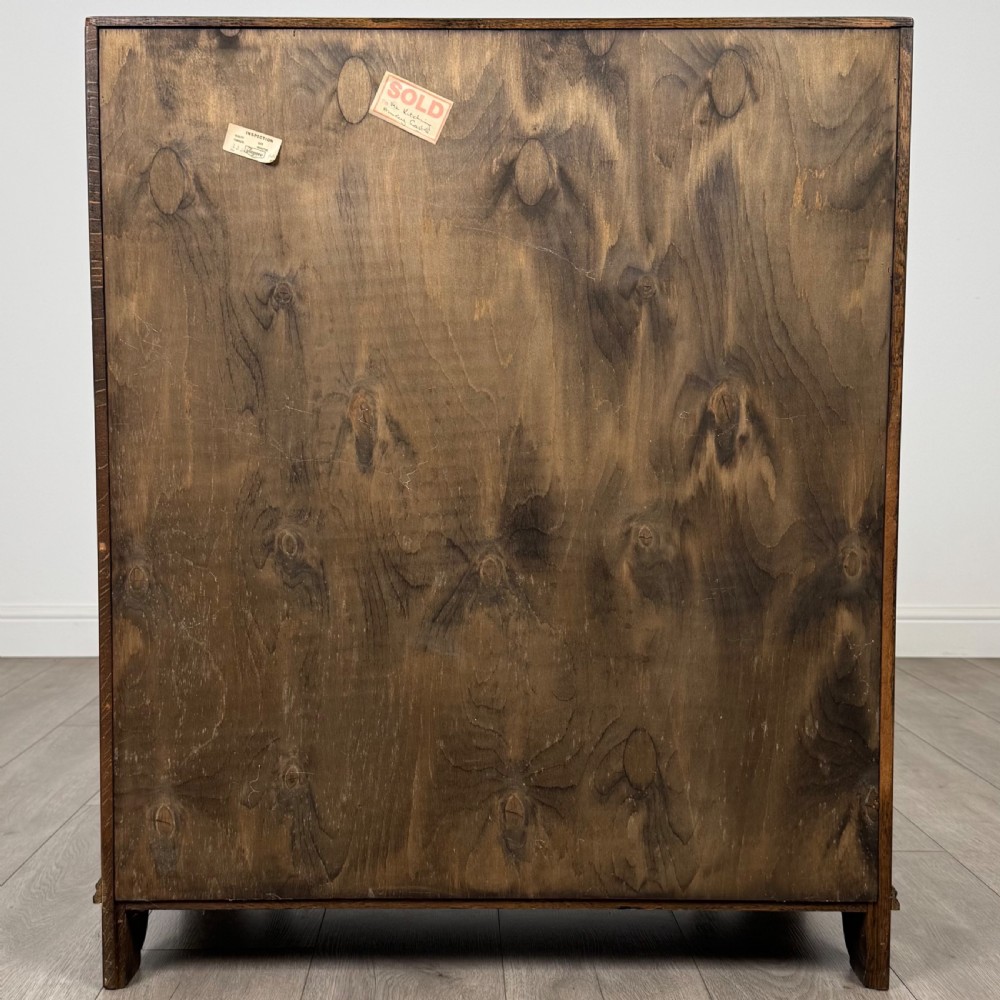 Antique 20th Century Good Quality Linenfold Bureau In Oak  View VI