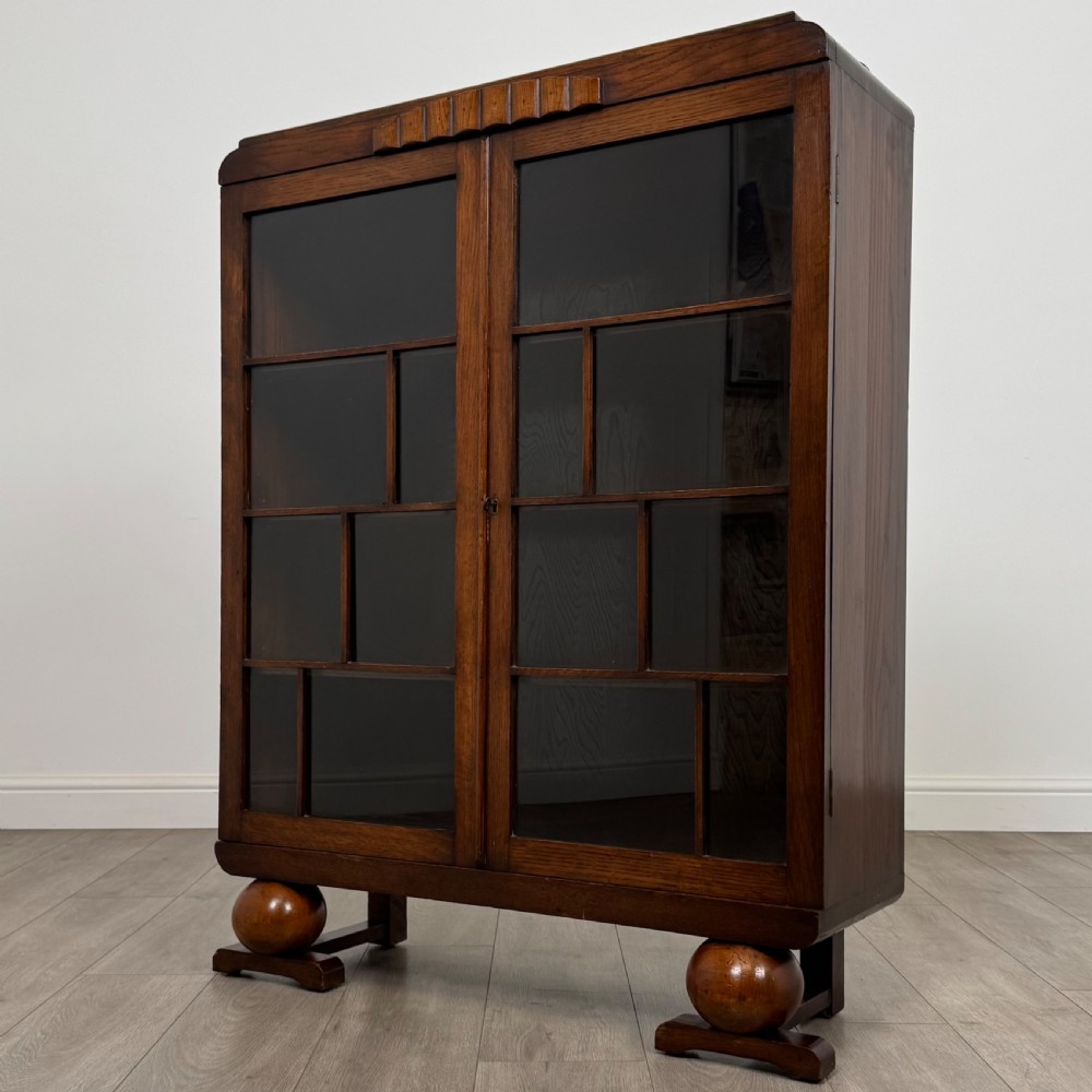 Antique 20th Century Good Quality Display Cabinet In Oak View V