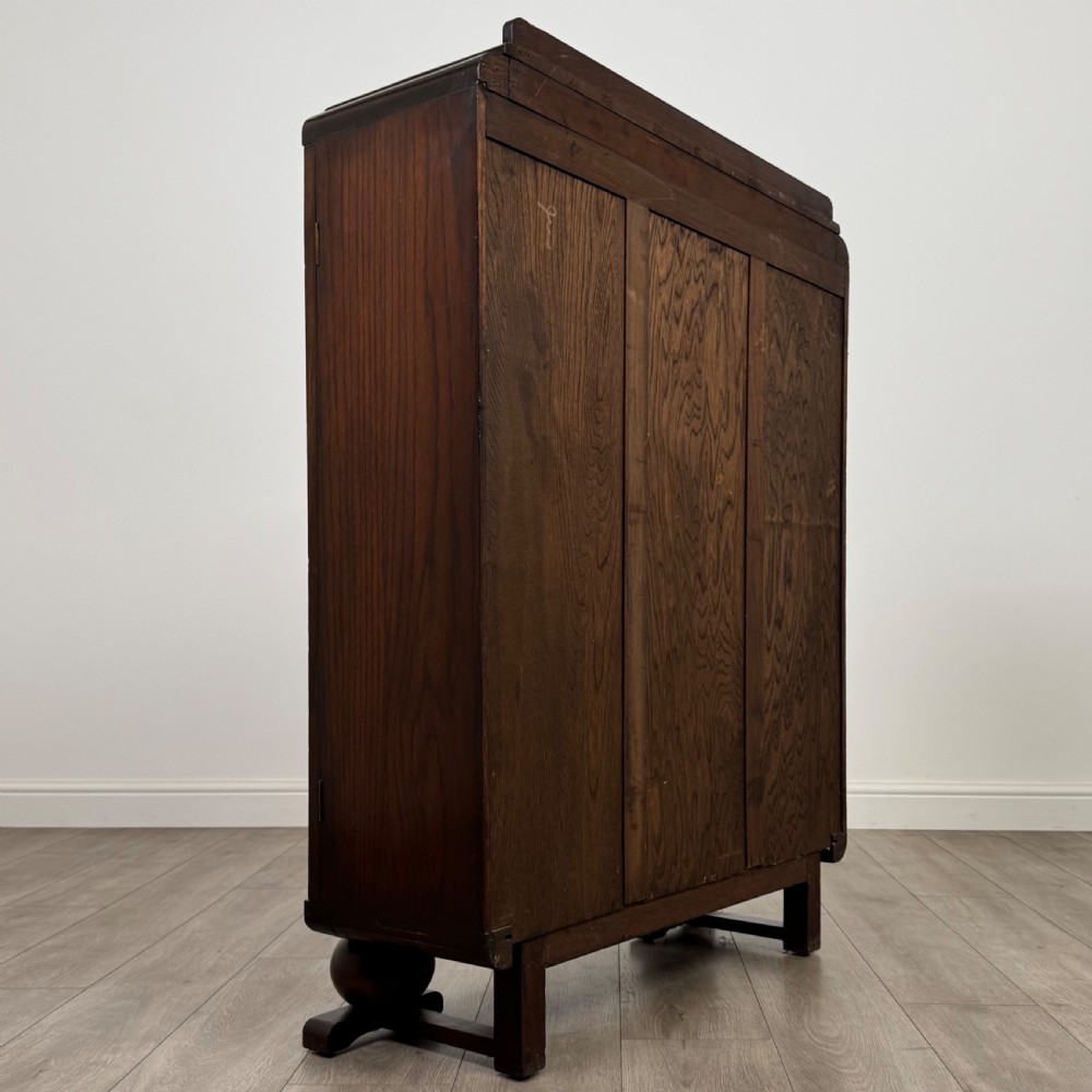 Antique 20th Century Good Quality Display Cabinet In Oak View VII