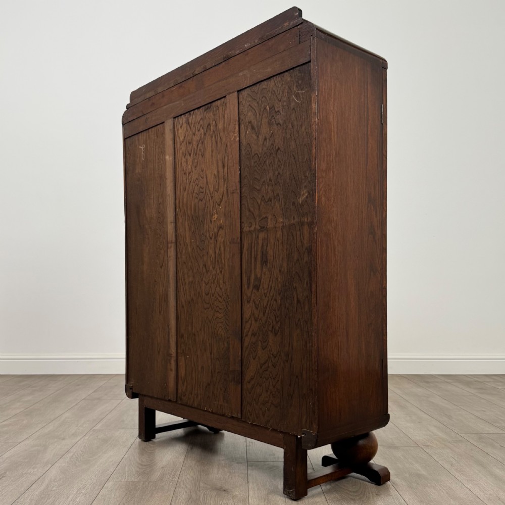 Antique 20th Century Good Quality Display Cabinet In Oak View IX