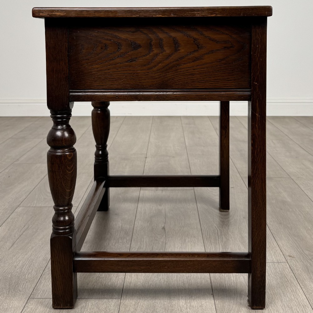 Antique 20th Century Geometric Side Table In Oak View III