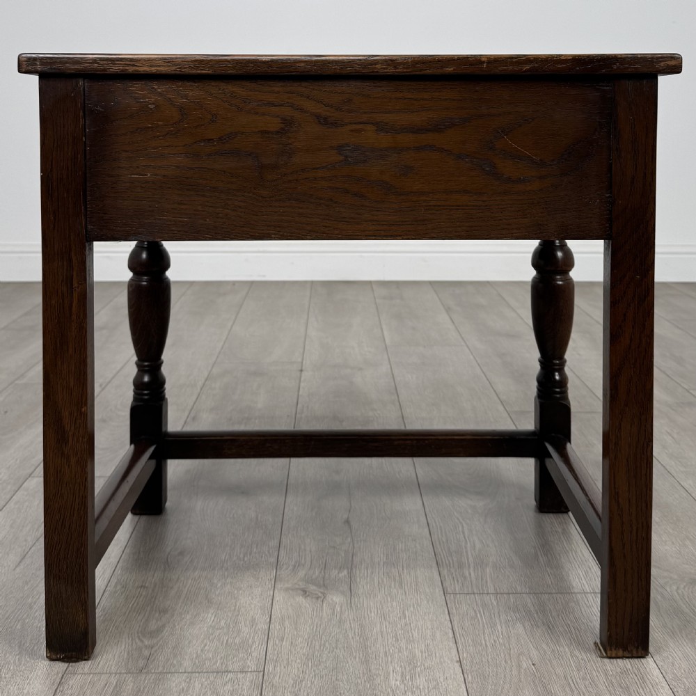Antique 20th Century Geometric Side Table In Oak View V