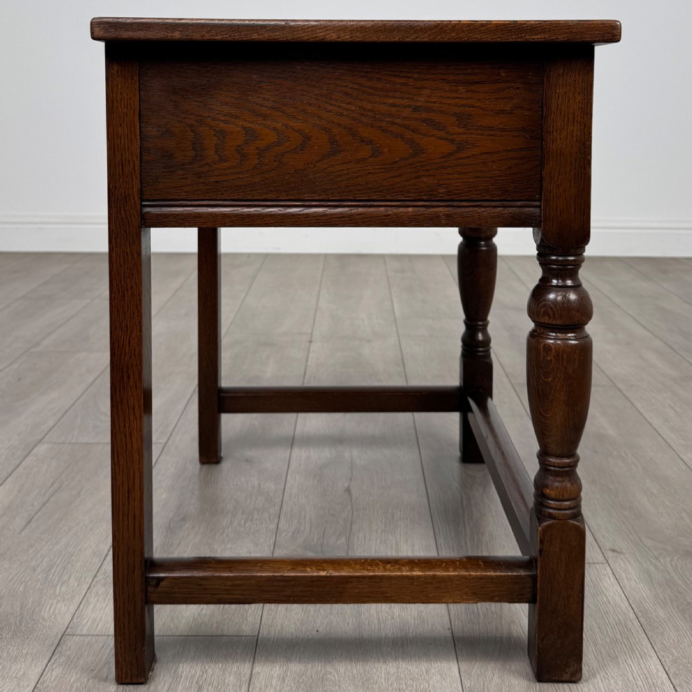 Antique 20th Century Geometric Side Table In Oak View VII