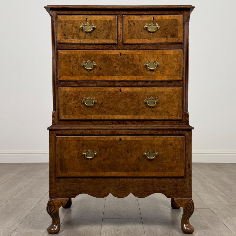 Antique 20th Century Chest Of Drawers In Burr Walnut 
