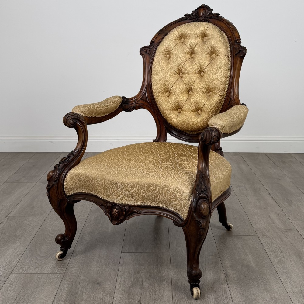  Antique 19th Century Fine Quality Armchair In Mahogany