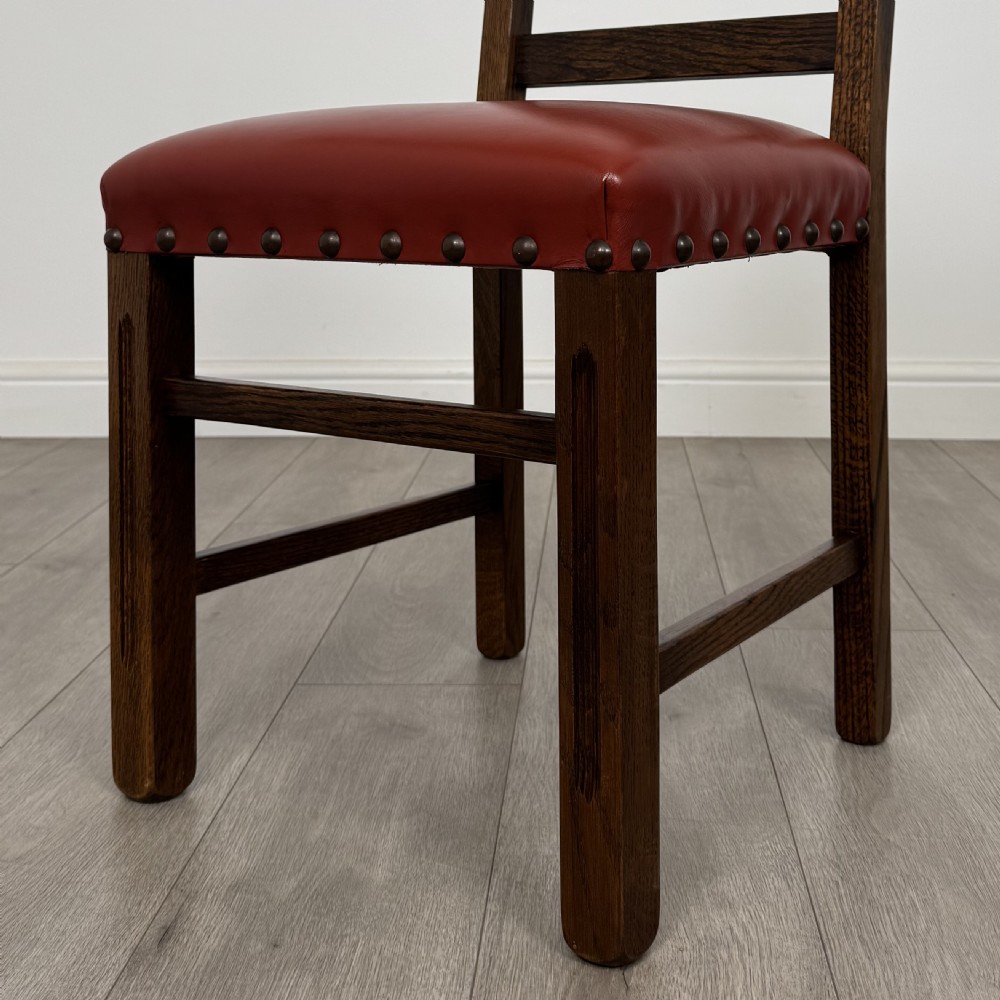  Antique 20th Century Oak Dining Table With 6 Dining Chairs  View XIV