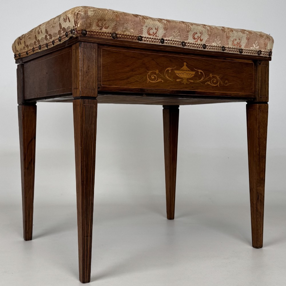  Antique 20th Century Marquetry Piano Stool In Rosewood  View VIII