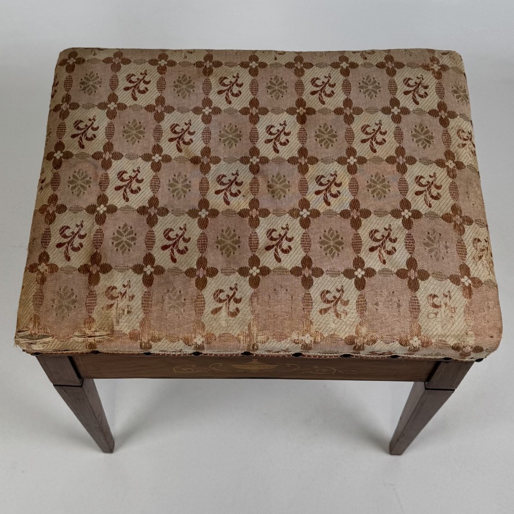  Antique 20th Century Marquetry Piano Stool In Rosewood  View IX
