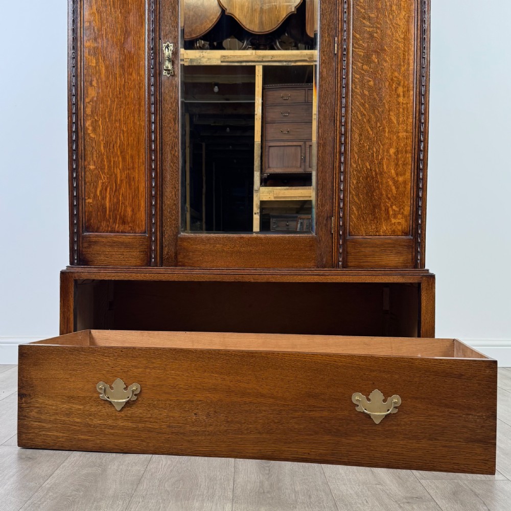 Antique 20th Century Good Quality Wardrobe In Oak View X