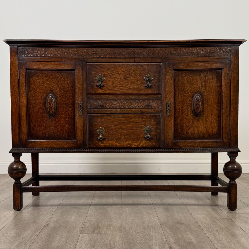 Antique 20th Century Good Quality Sideboard In Oak