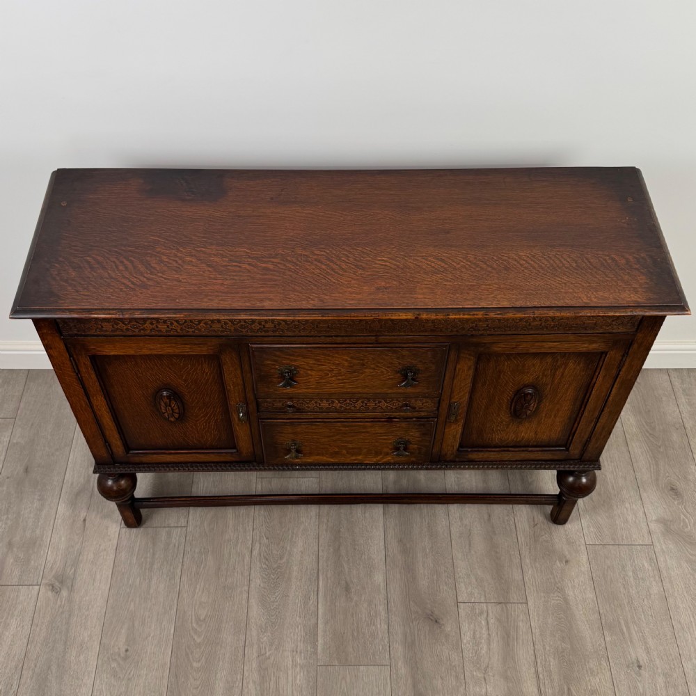 Antique 20th Century Good Quality Sideboard In Oak View X
