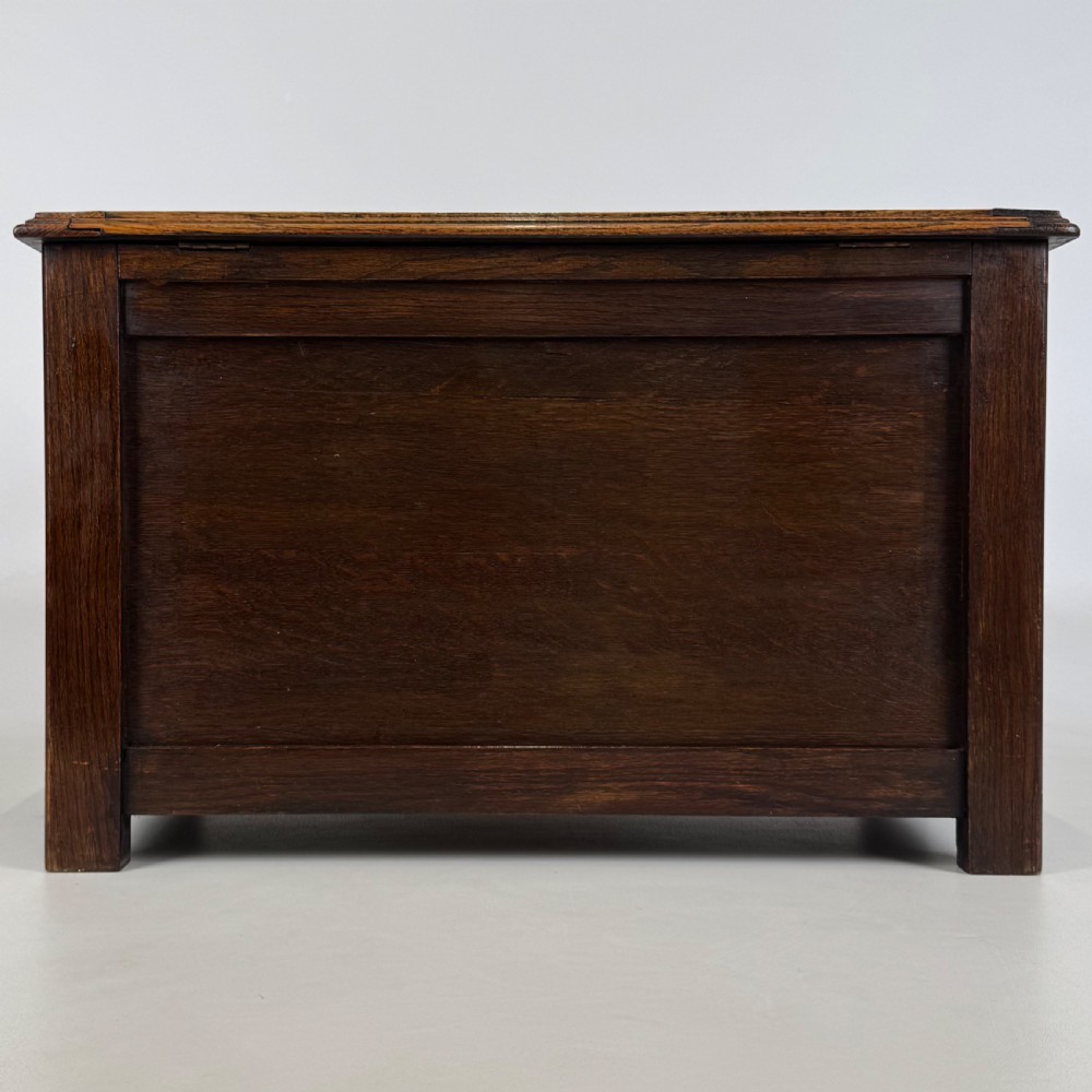 Antique 20th Century Small Storage Box In Oak  View V
