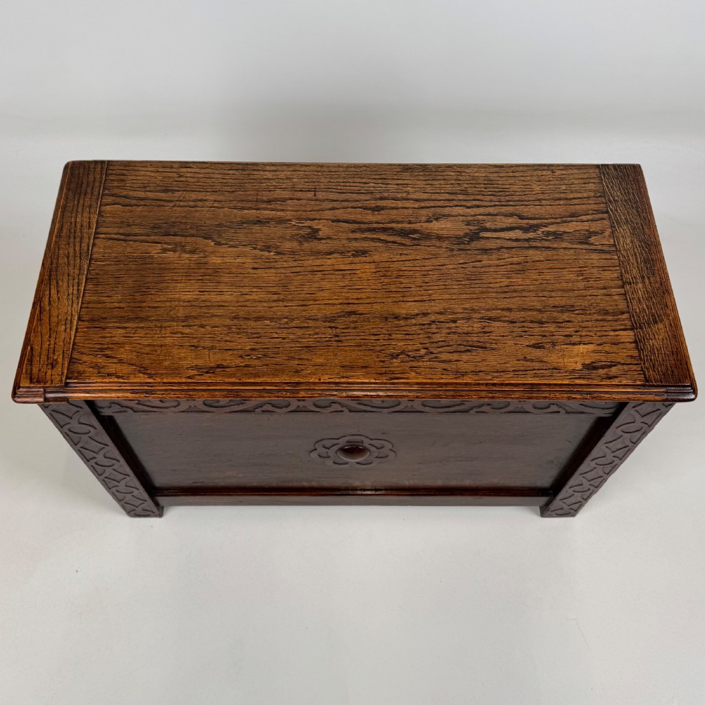 Antique 20th Century Small Storage Box In Oak  View IX