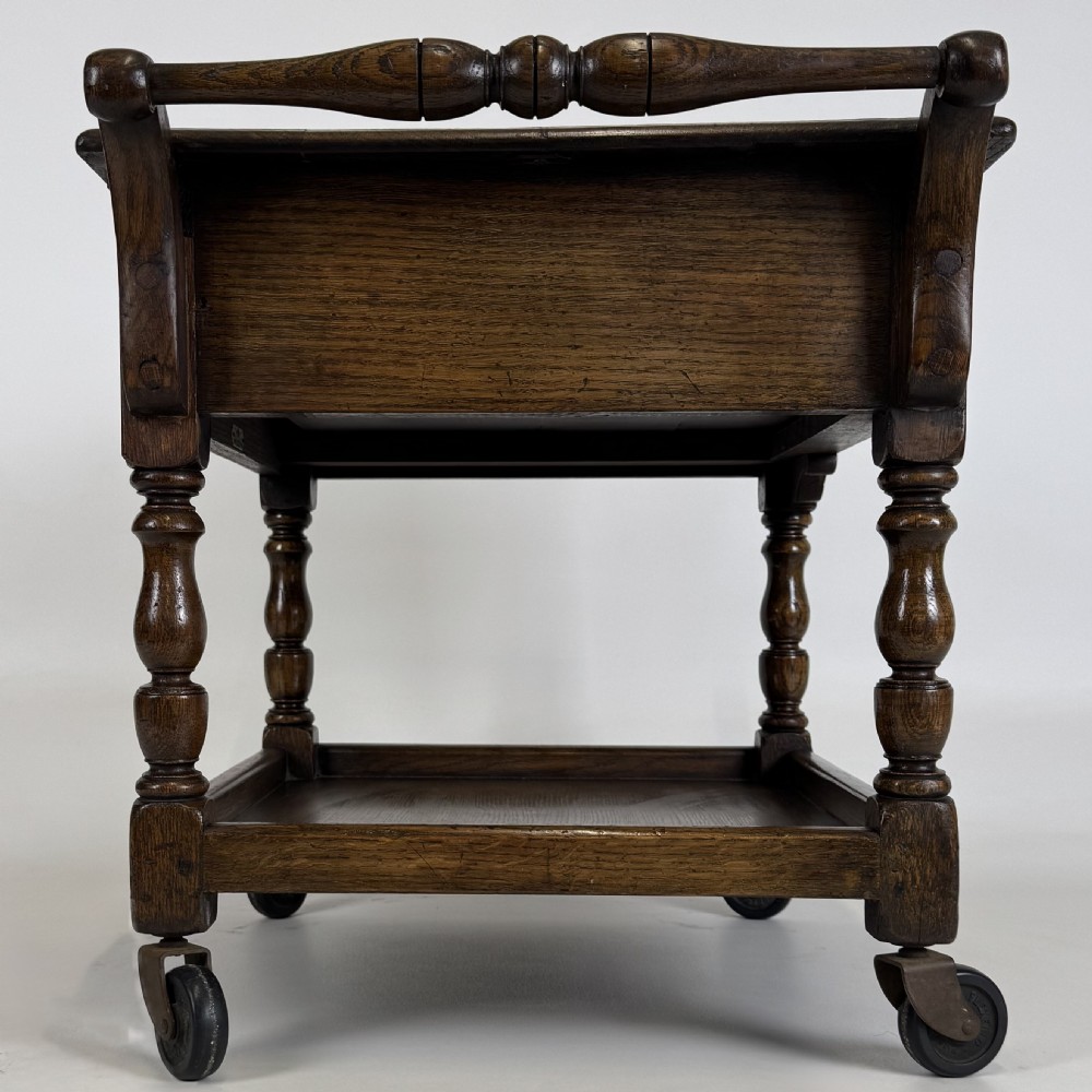  Antique 20th Century Oak Coffee Table On Casters  View VIII