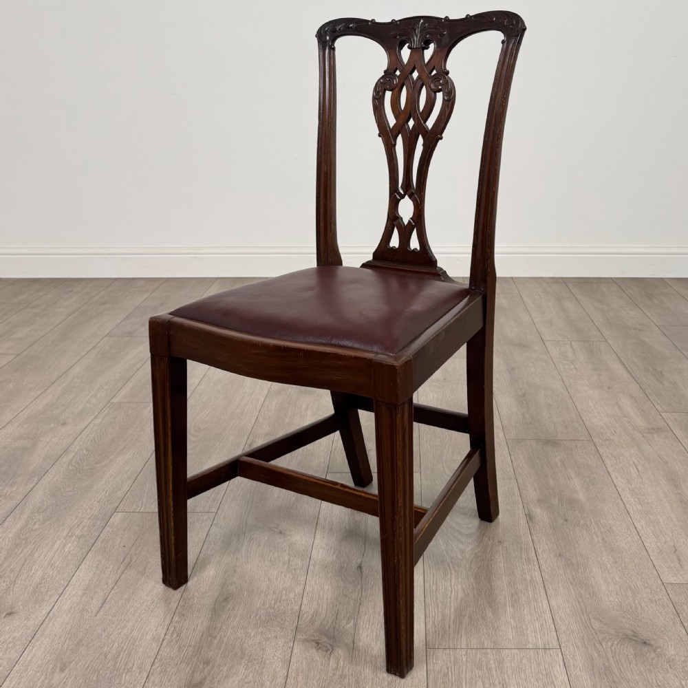  Antique 19th Century Set Of 6 Chippendale Style Dining Chairs  View IV