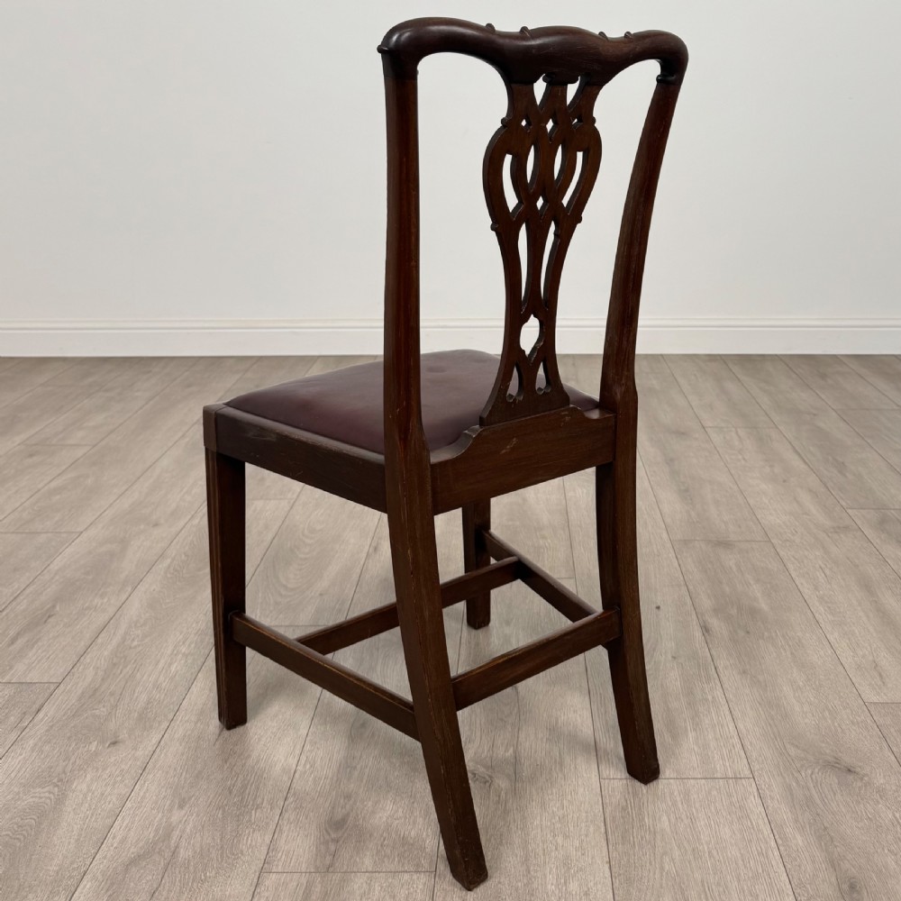  Antique 19th Century Set Of 6 Chippendale Style Dining Chairs  View V