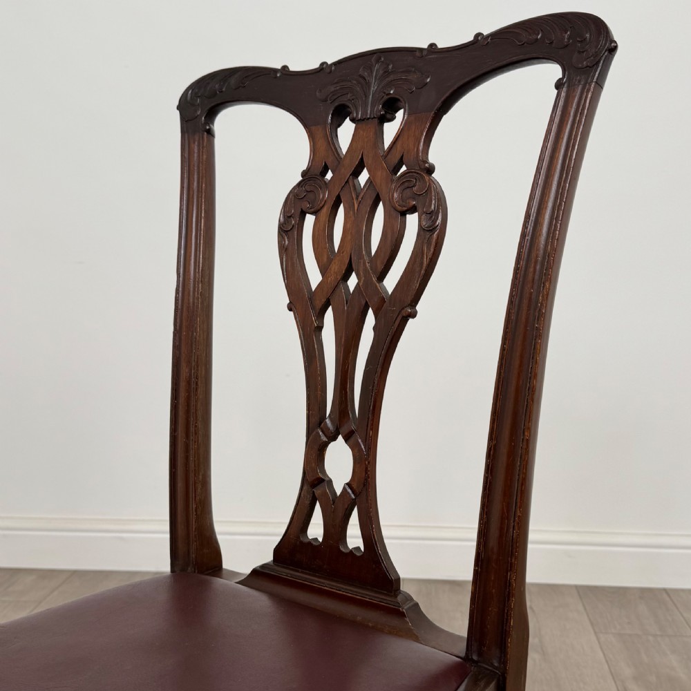  Antique 19th Century Set Of 6 Chippendale Style Dining Chairs  View VI