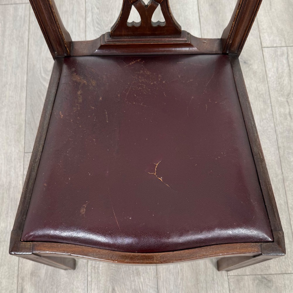  Antique 19th Century Set Of 6 Chippendale Style Dining Chairs  View X