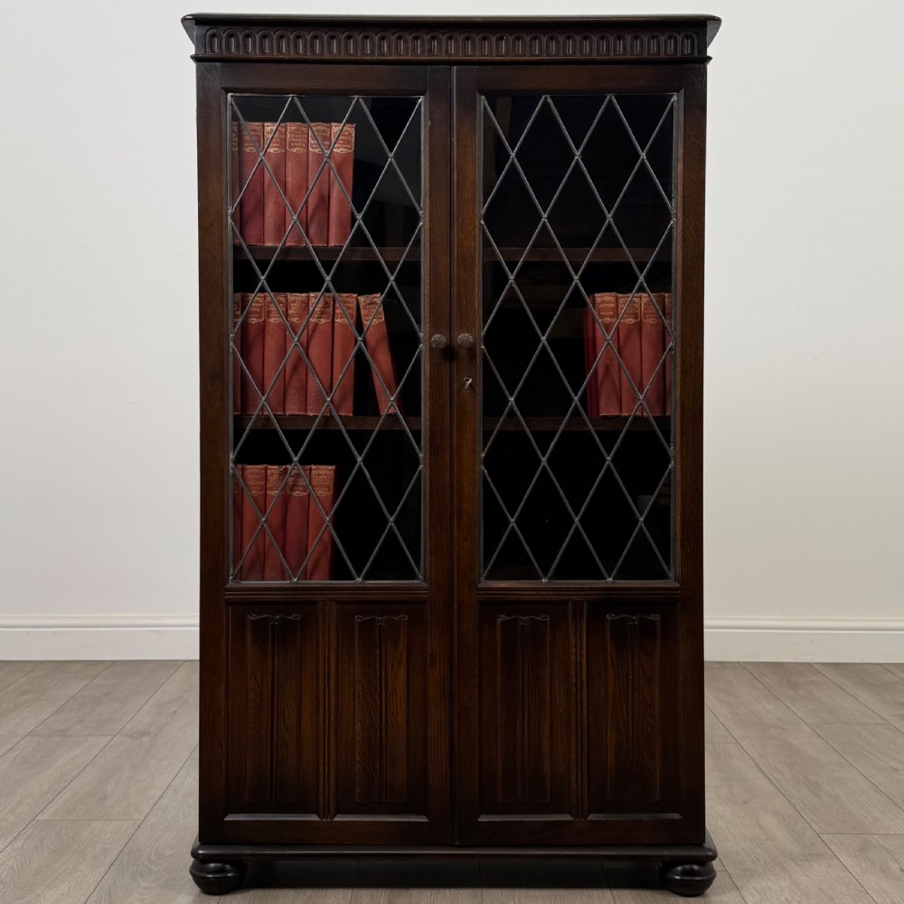 Antique 20th Century Display Cabinet In Oak 