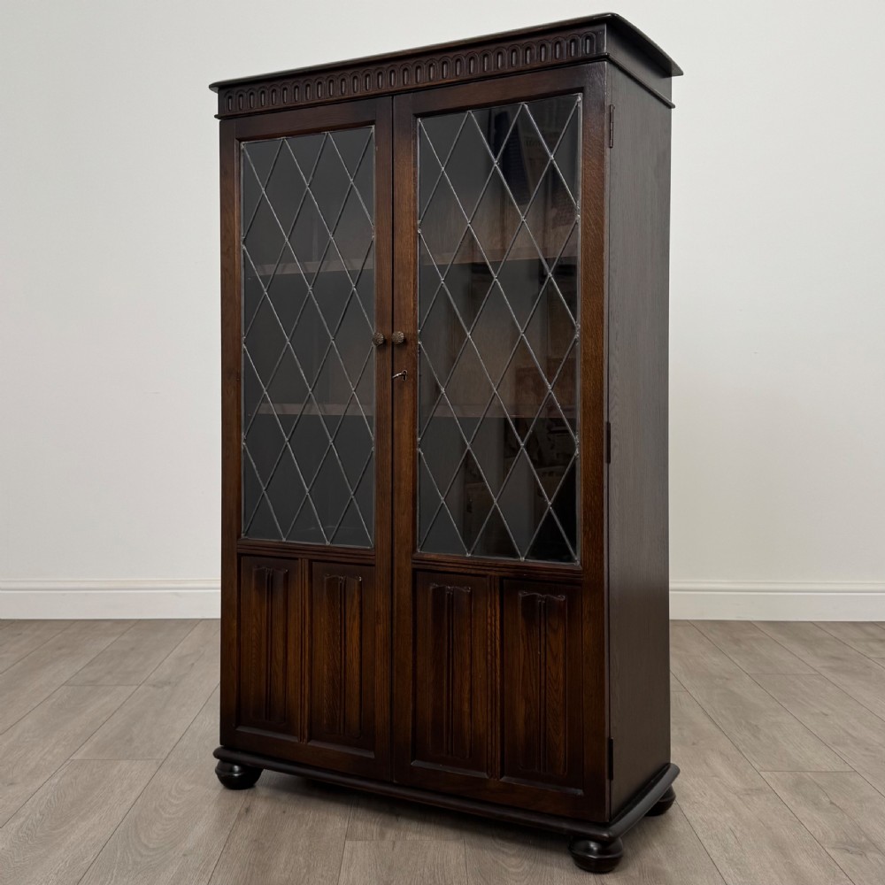 Antique 20th Century Display Cabinet In Oak  View IV