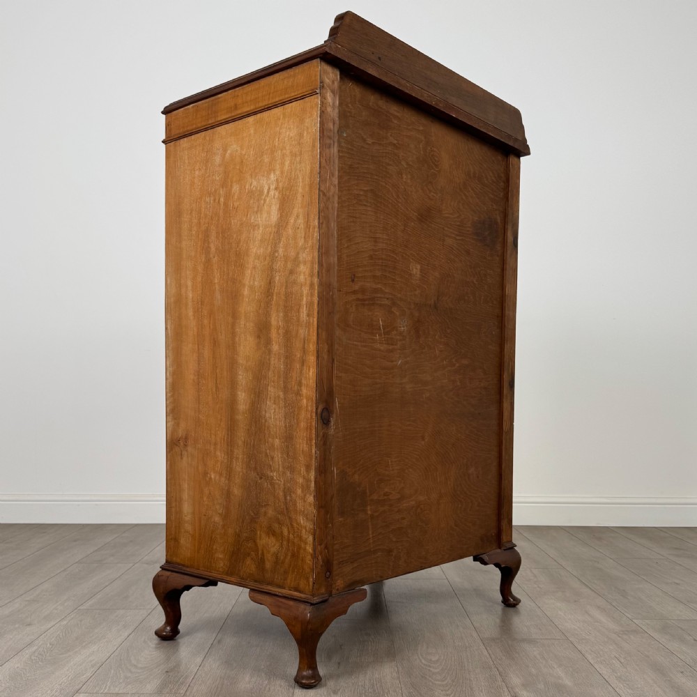 Antique 20th Century Good Quality Cupboard In Figured Walnut  View V