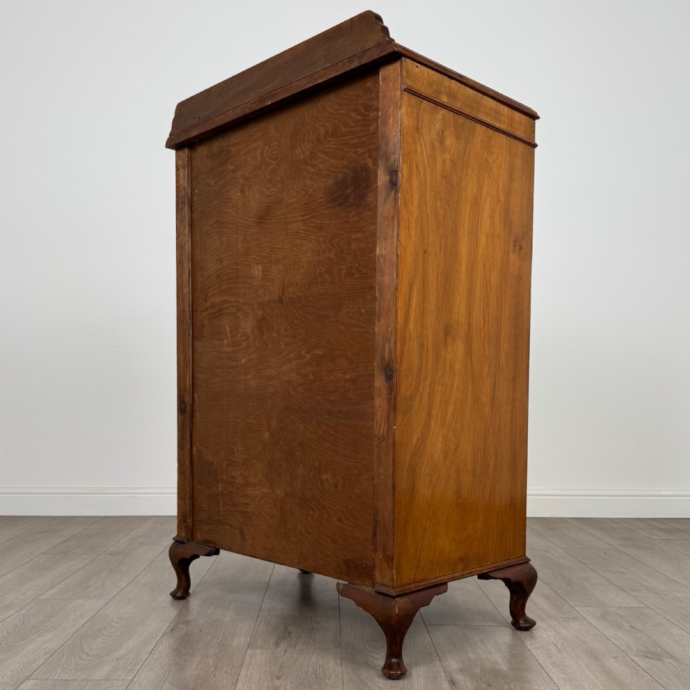Antique 20th Century Good Quality Cupboard In Figured Walnut  View VII