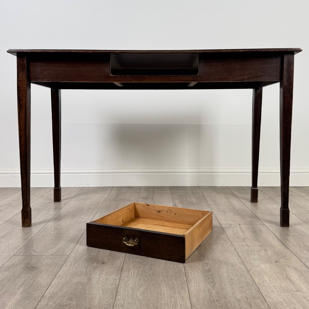 Antique 20th Century Writing Table In Oak  View X
