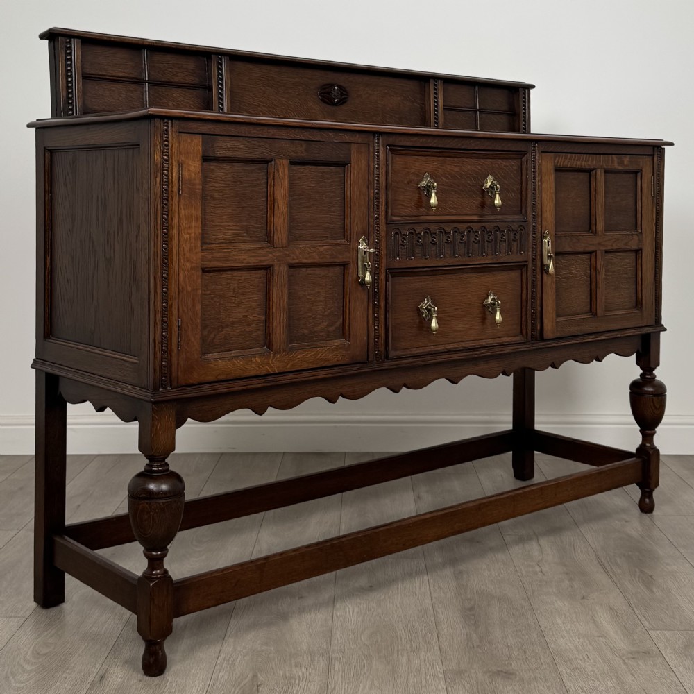  Antique 20th Century Good Quality Sideboard In Oak  View IX
