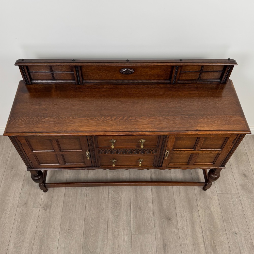  Antique 20th Century Good Quality Sideboard In Oak  View X