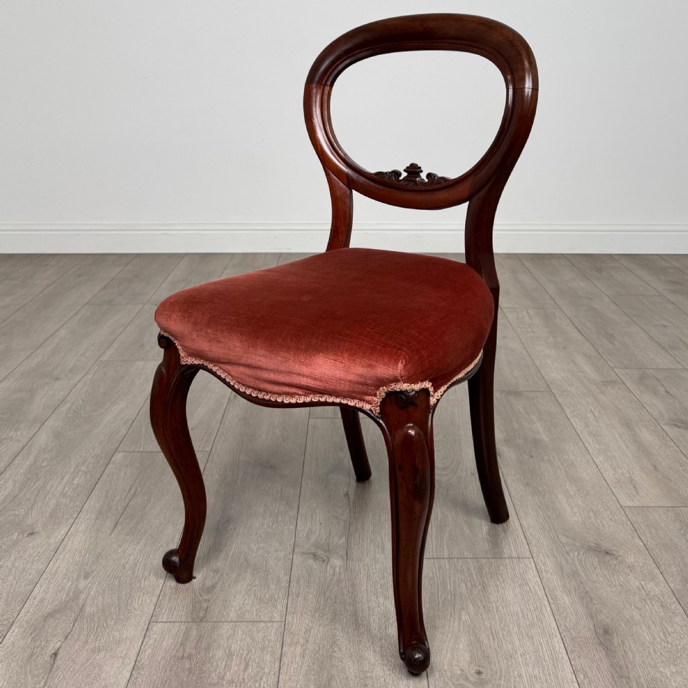 Antique 19th Century Set Of 4 Balloon Back Dining Chairs  View II