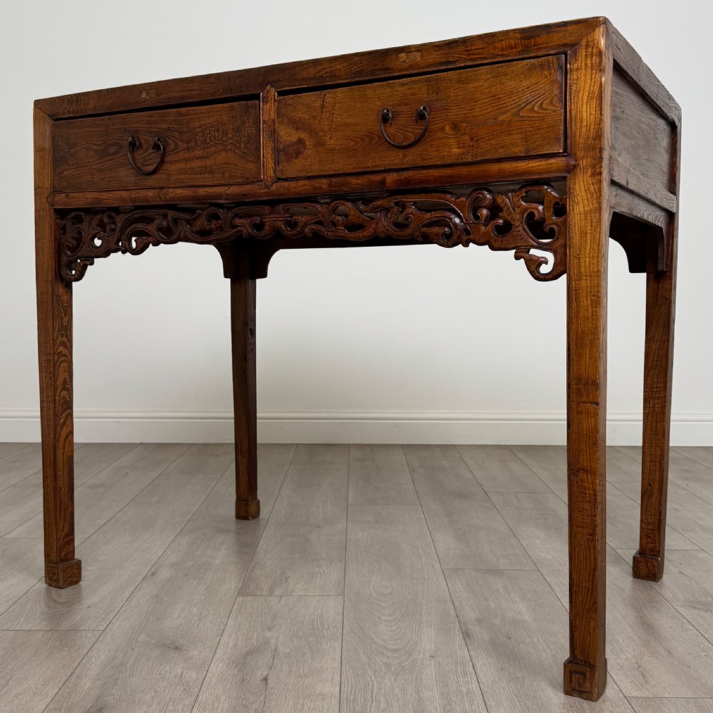  Antique 20th Century Chinese Hardwood Side Table View II