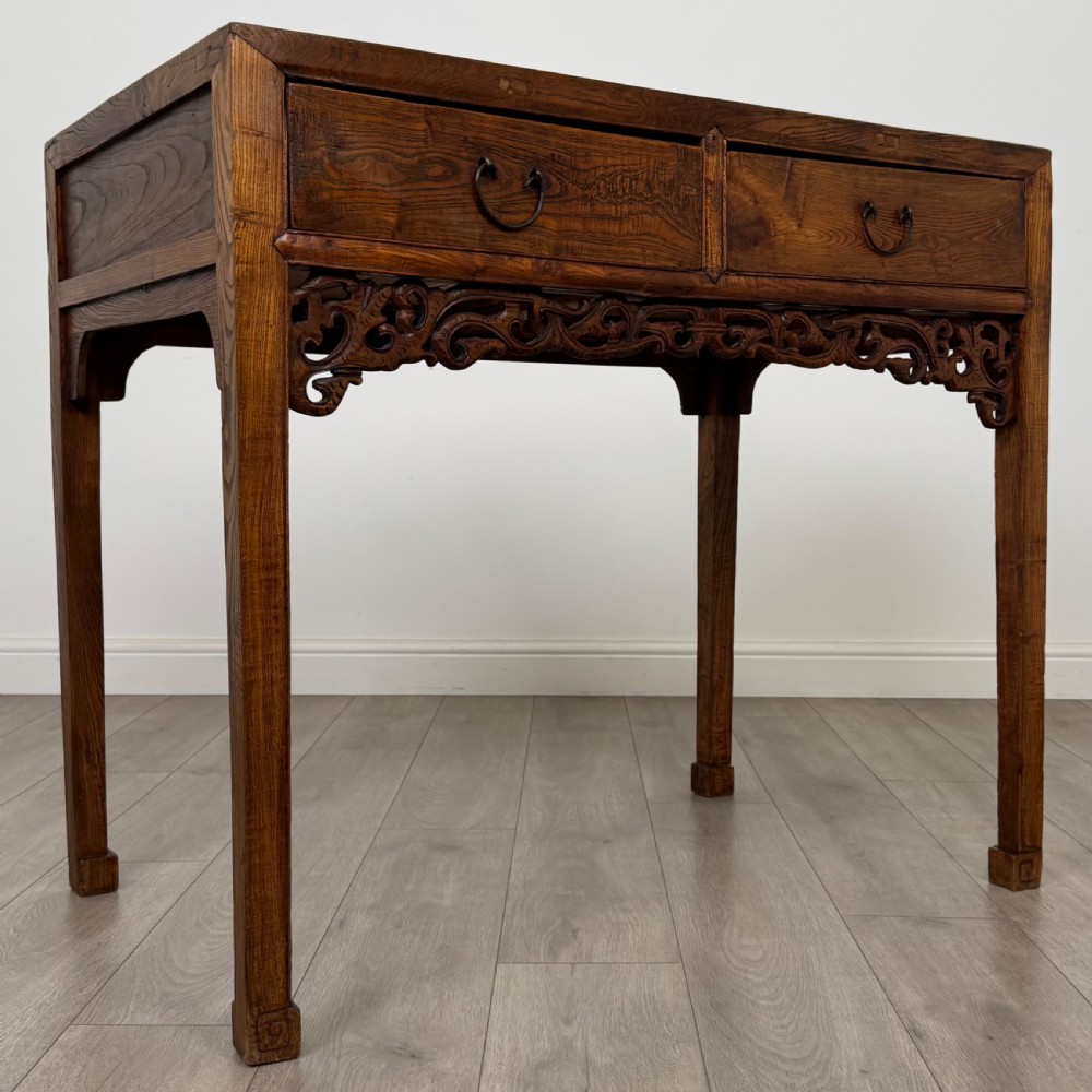  Antique 20th Century Chinese Hardwood Side Table View VIII