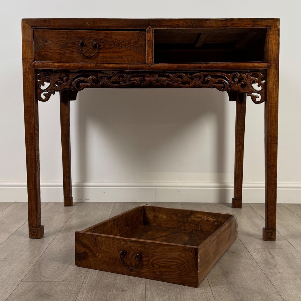  Antique 20th Century Chinese Hardwood Side Table View X