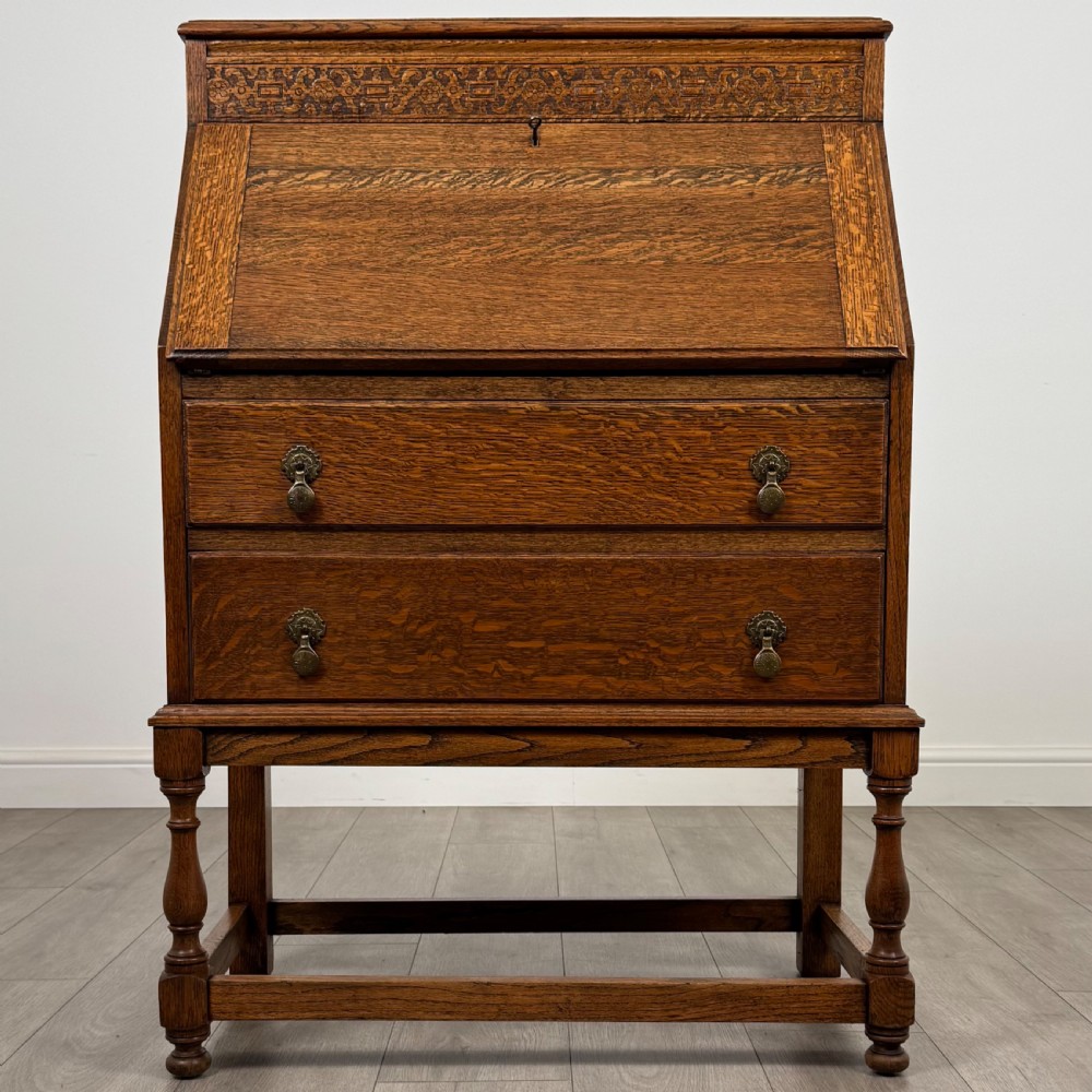 Antique 20th Century Good Quality Bureau In Oak