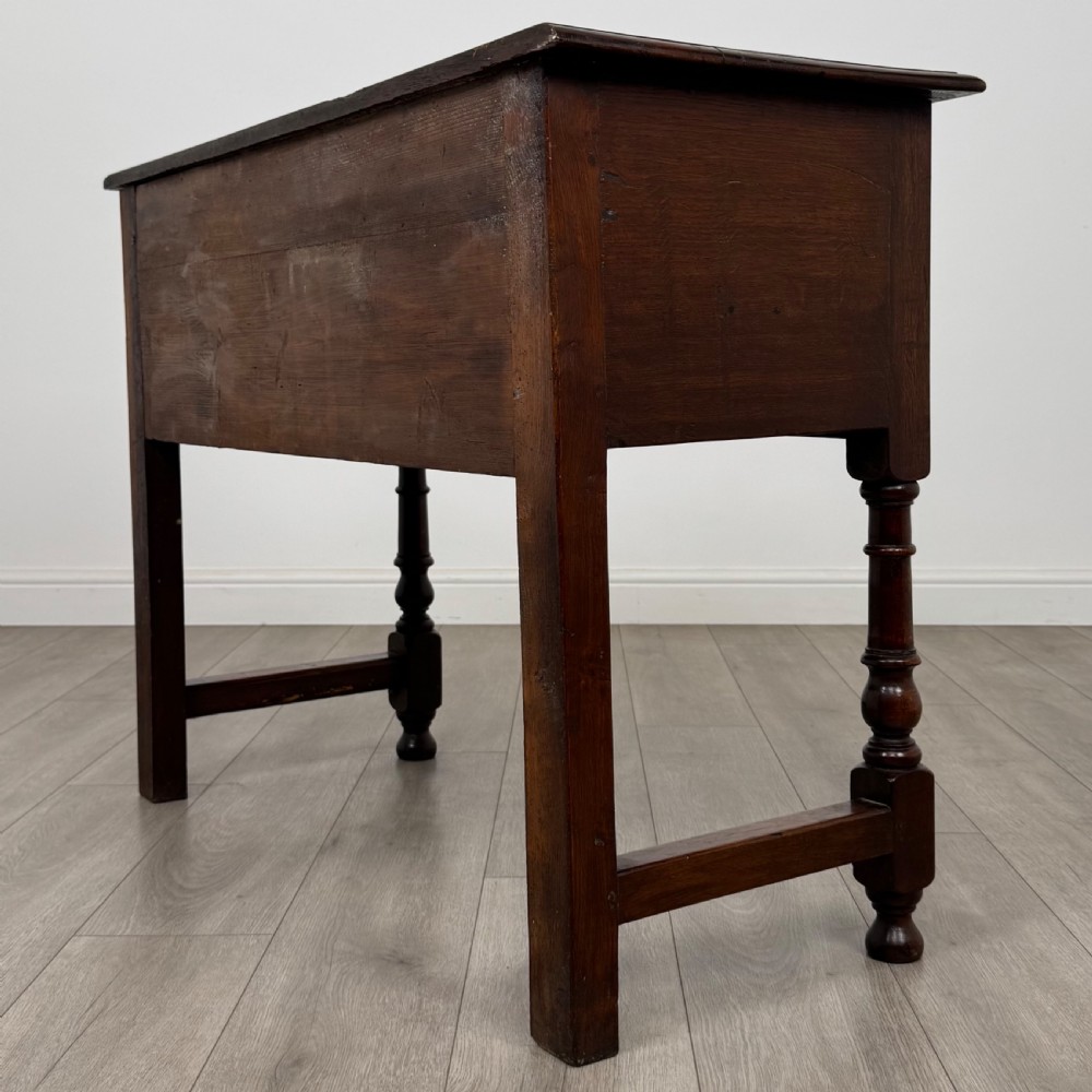 Antique 18th Century Jacobean Geometric Dresser Base In Oak View VII