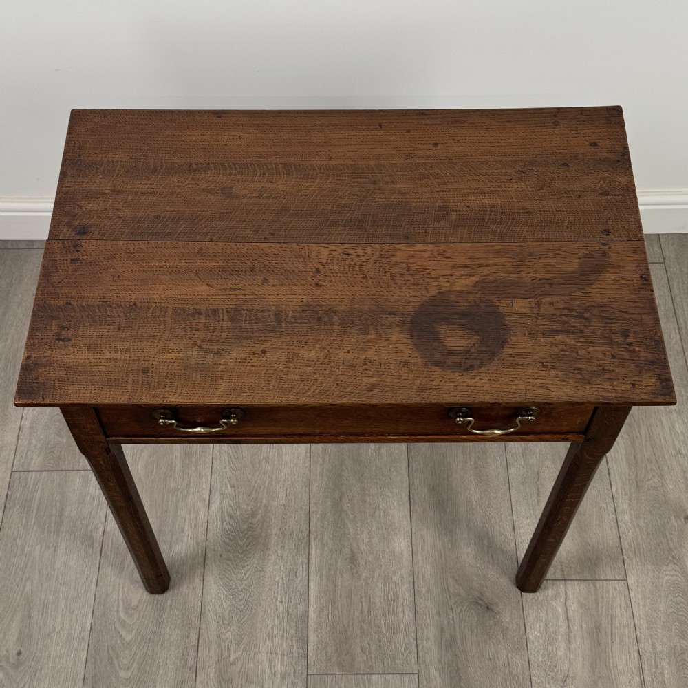  Antique 18th Century Good Quality Writing Table In Oak  View IX