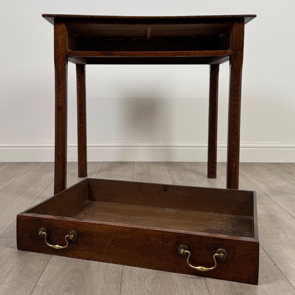  Antique 18th Century Good Quality Writing Table In Oak  View X