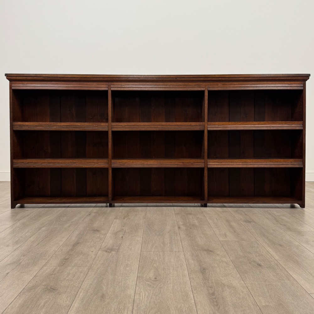  Antique 20th Century Large Open Bookcase In Oak  View II