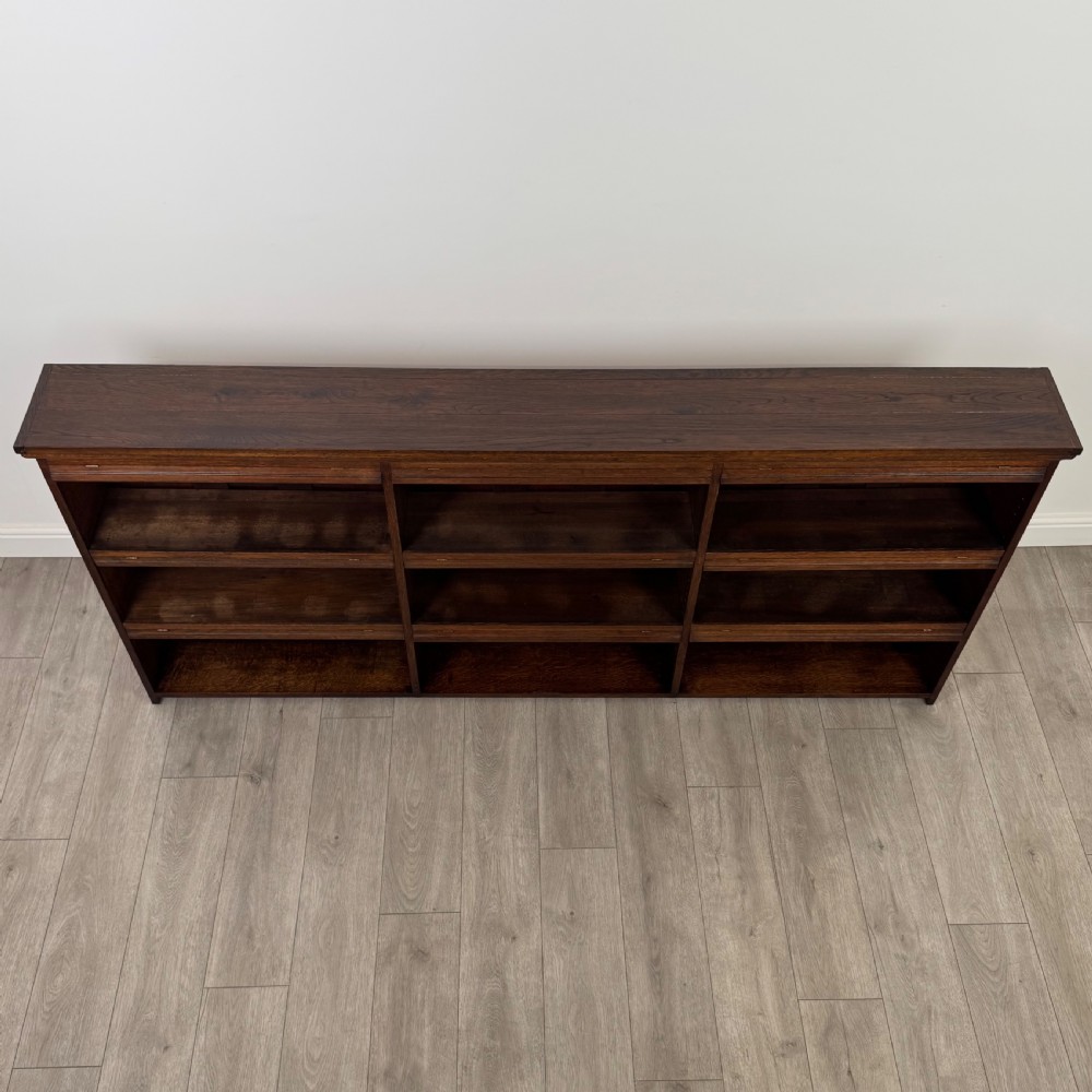  Antique 20th Century Large Open Bookcase In Oak  View X