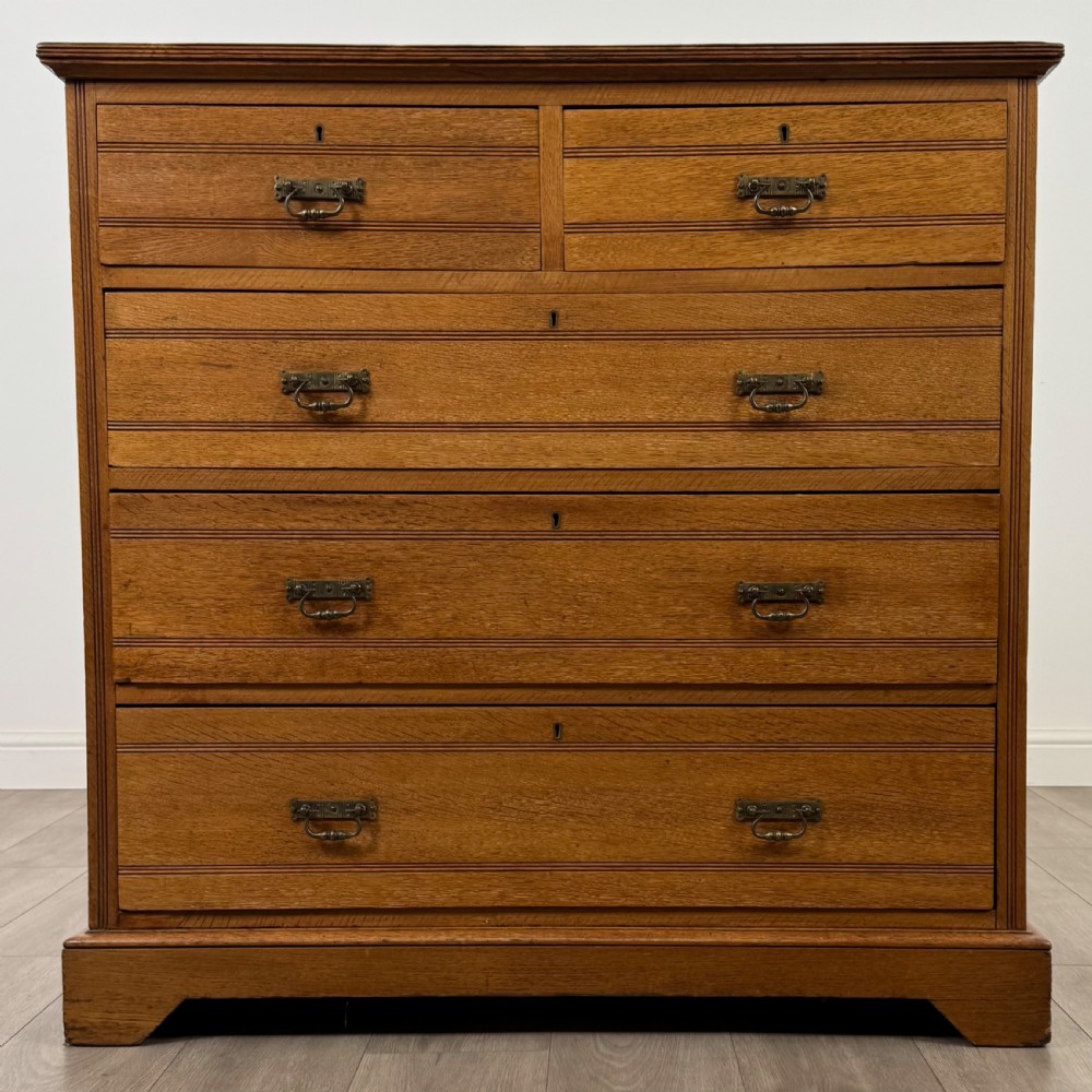  Antique 20th Century Oak Chest Of Drawers By Maple & Co 