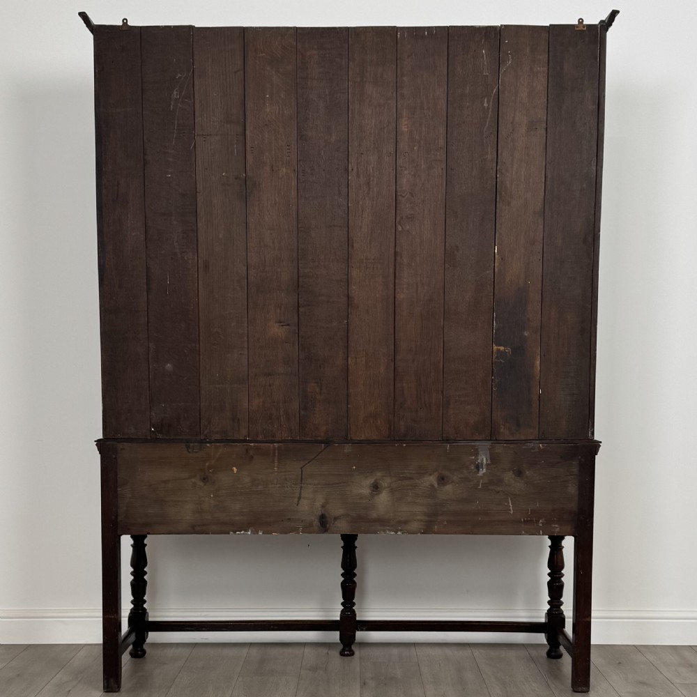 Antique 19th Century Geometric Jacobean Style Dresser In Oak  View V