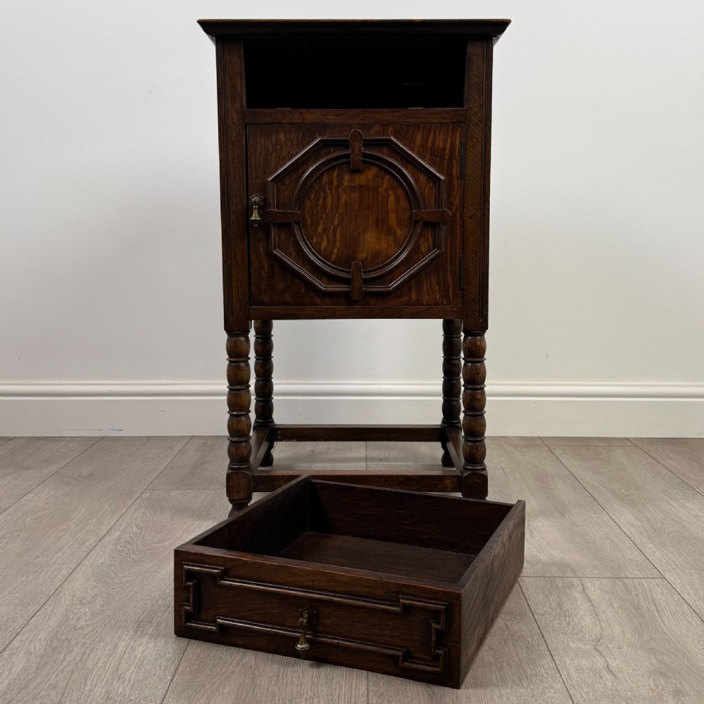 Antique 20th Century Jacobean Style Cabinet In Oak View XI