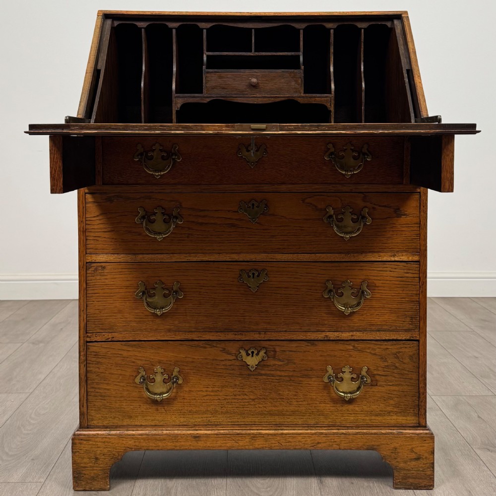  Antique 20th Century Good Quality Golden Oak Bureau  View II